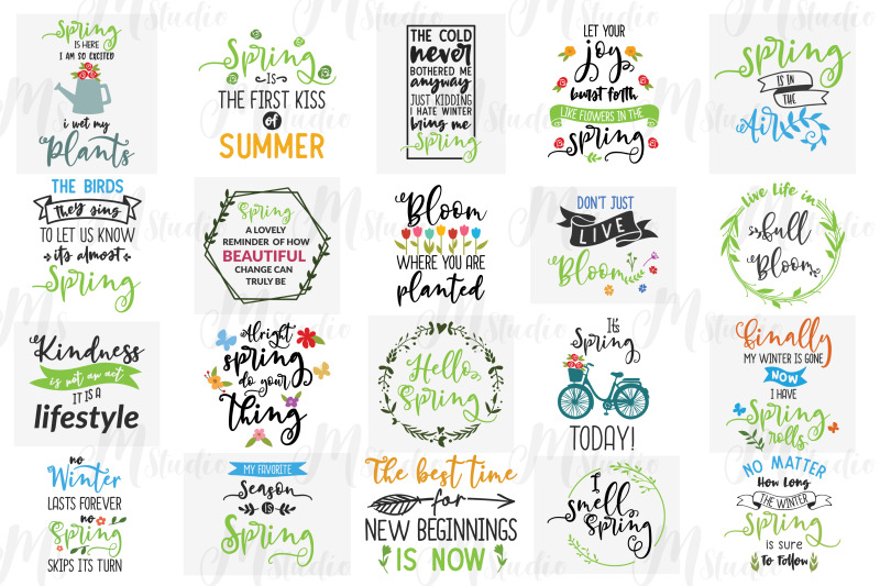 Spring Svg Bundle By MStudio | TheHungryJPEG.com