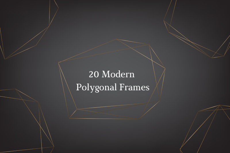 elegant-modern-gold-polygonal-frame-clipart-thin-and-elegant-frames