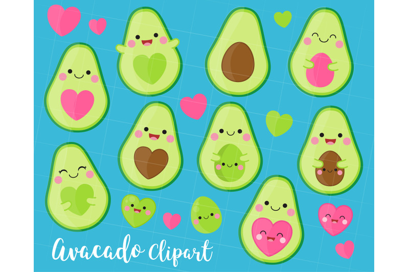 avocado-clipart-avocado-clip-art-kawaii-avocado-commercial-use