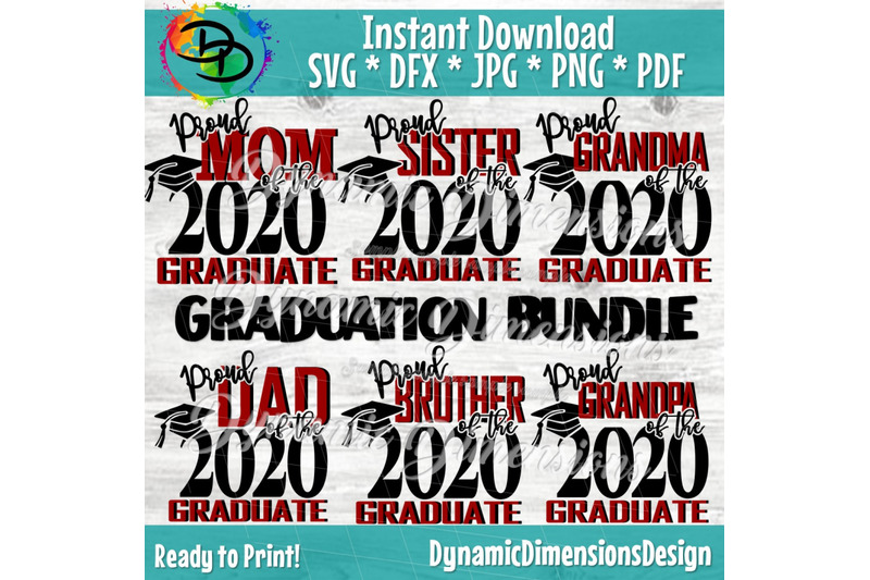 Proud of a 2020 Graduate, Graduation Bundle, Family of a 2020 Graduate
DXF File Include