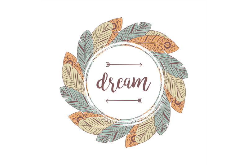 dream-lettering-feathers-frame