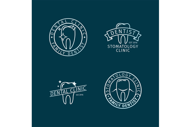 dental-clinic-line-logo-templates