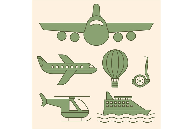 ship-airplane-vintage-icons