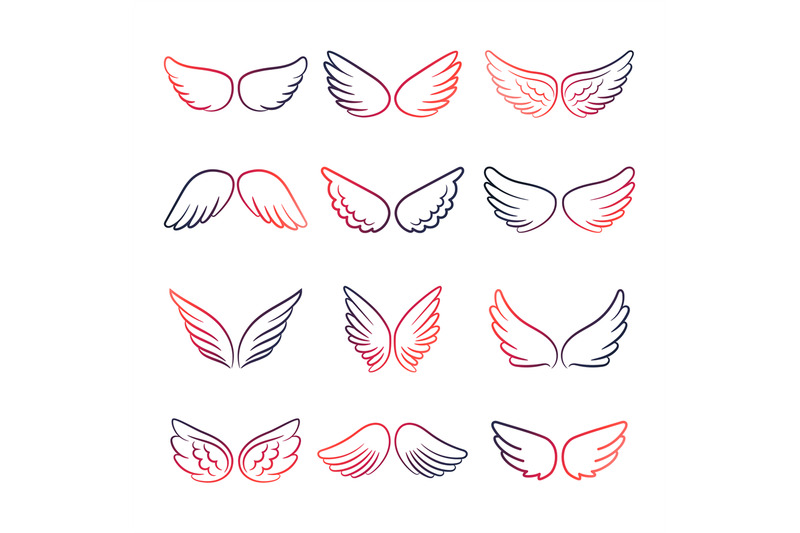 colorful-wings-line-set