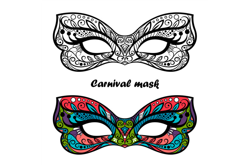 coloring-page-carnival-masks