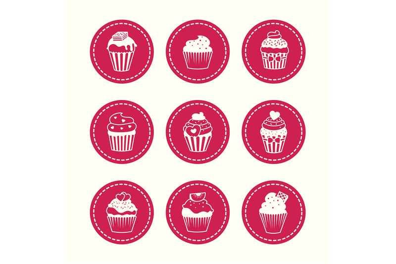 cupcakes-round-icons-set