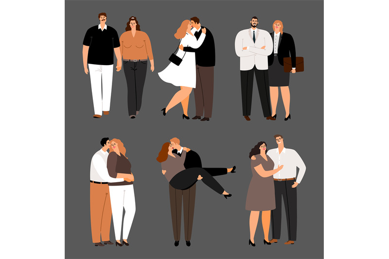 in-love-couples-plus-size-women-and-men-vector-set