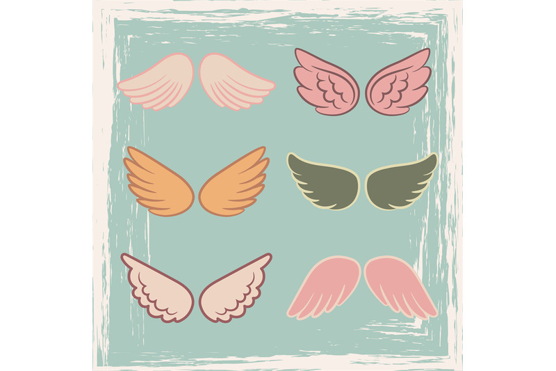 vintage-style-angels-wings-set