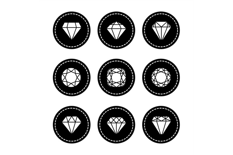 white-diamonds-icons-set