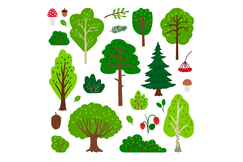 cartoon-forest-tree-set