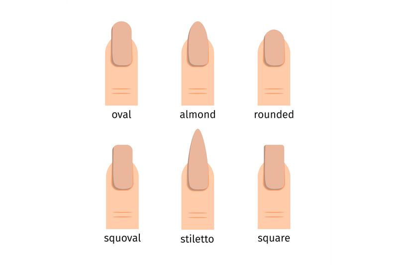 most-popular-nail-shapes-with-nude-manicure-vector-illustration