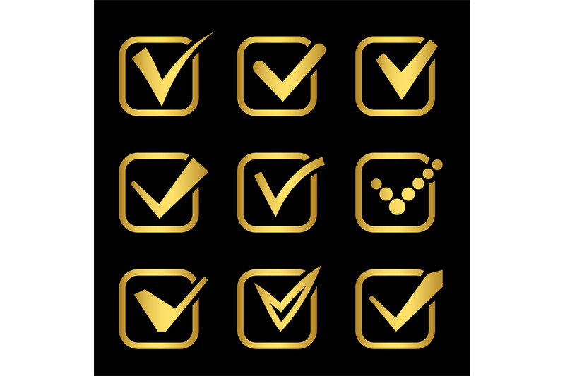 golden-confirm-signs-vector-icons-of-collection