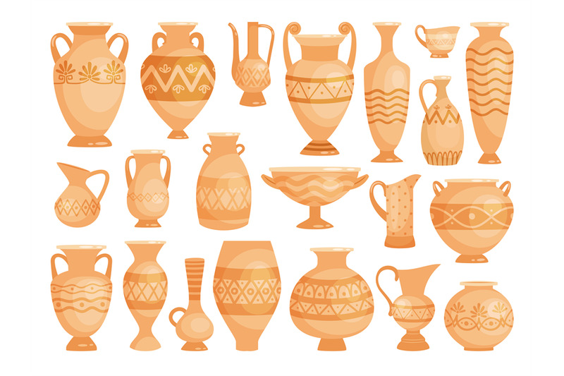 greek-vases-ancient-decorative-pots-isolated-on-white-vector-old-ant