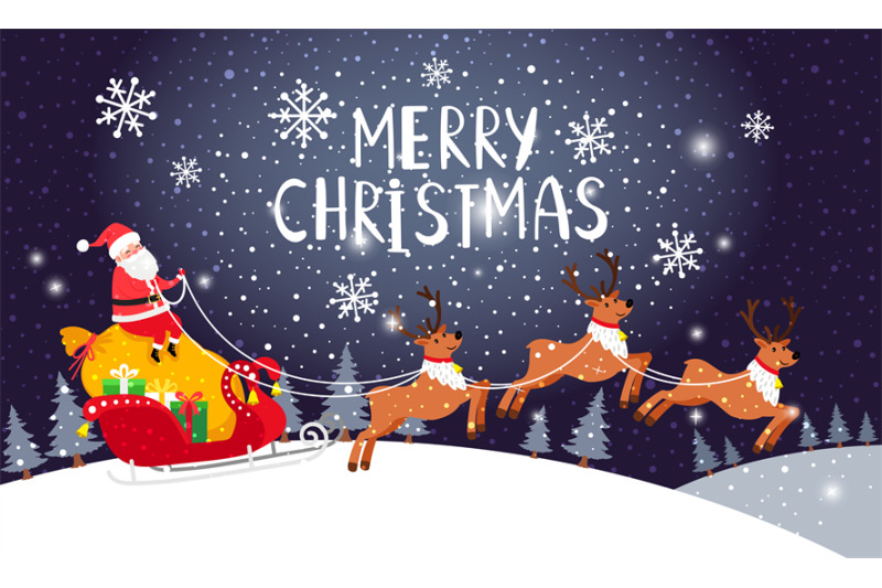 santa-driving-sleigh-christmas-holiday-night-card-with-santa-claus-an