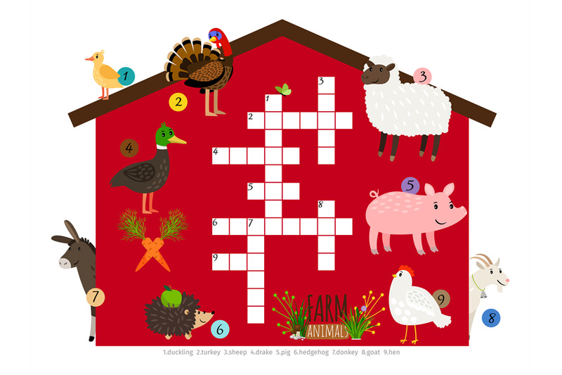 farm-animals-vector-kids-crossword-template-isolated