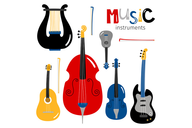 vector-stringed-musical-instruments-icons-isolated-on-white-background