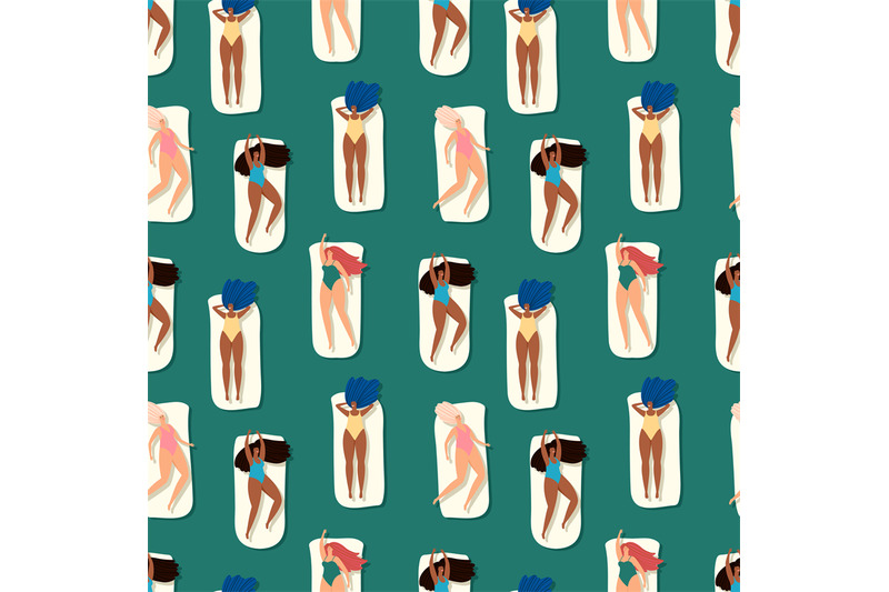 women-swimming-and-relaxing-seamless-pattern-vector-summer-time-textu