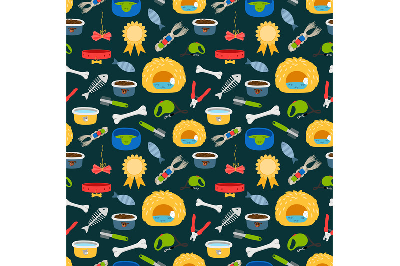 vector-pets-accessories-colorful-seamless-pattern-dogs-and-cats-food