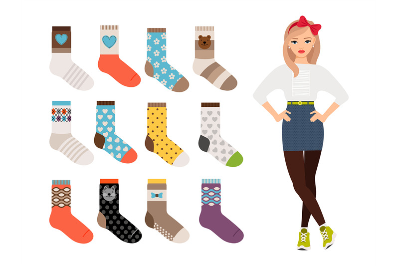 woman-warm-and-casual-socks-collection