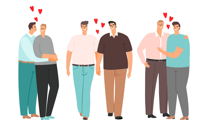 gay-cartoon-couples-love-and-hug-isolated