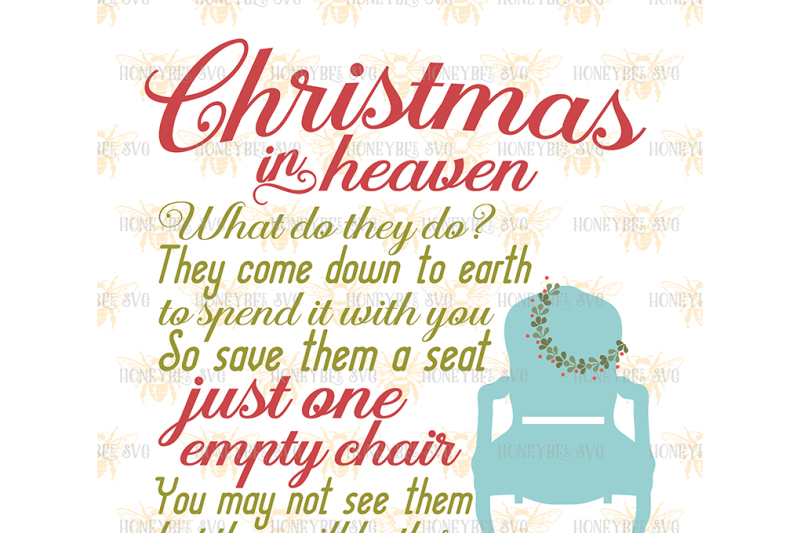 Christmas In Heaven Chair By Honeybee Svg Thehungryjpeg Com
