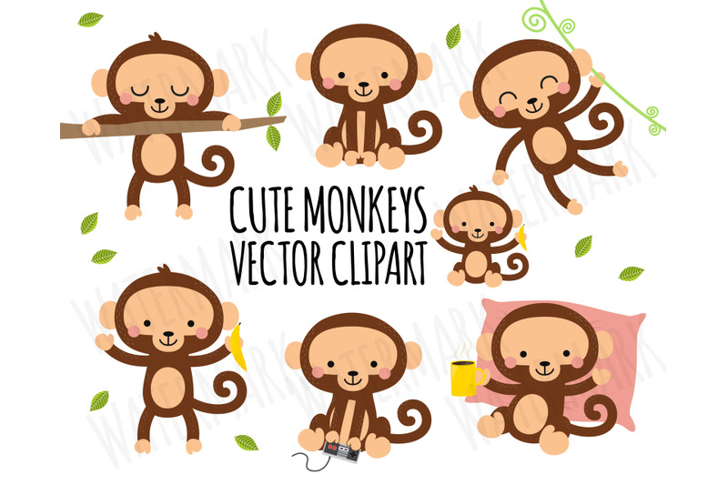 monkey-clipart-cute-monkey-clipart-jungle-clipart