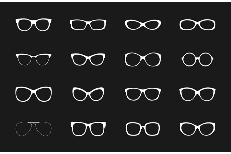 white-glasses-rims-vector-collection-on-black-backdrop