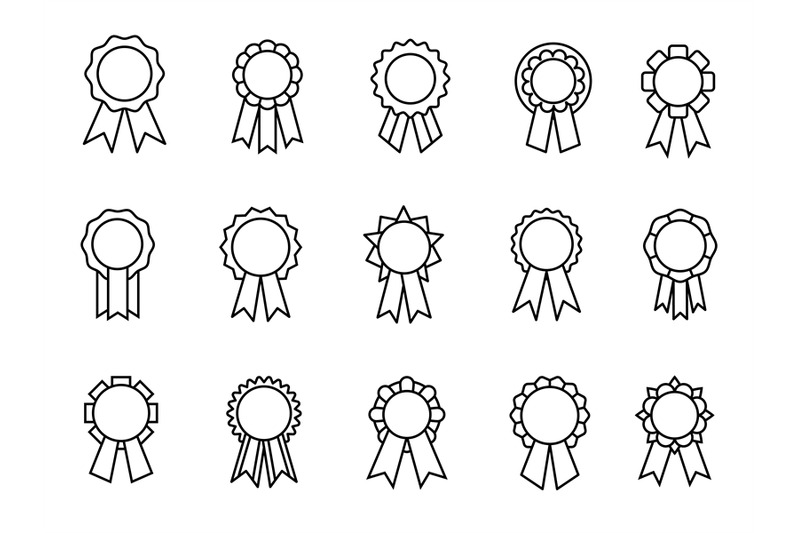 awards-ribbons-line-icons