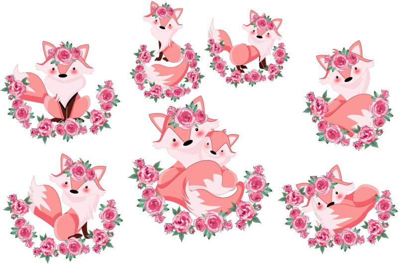 floral-foxes-graphics-and-illustration-bundle