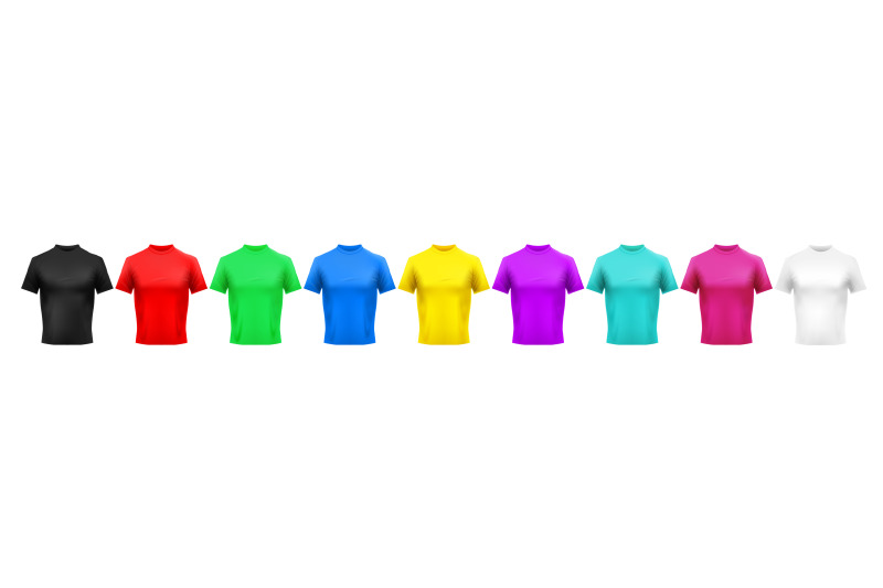 realistic-color-t-shirt-mockup-red-green-and-blue-men-clothes-yello