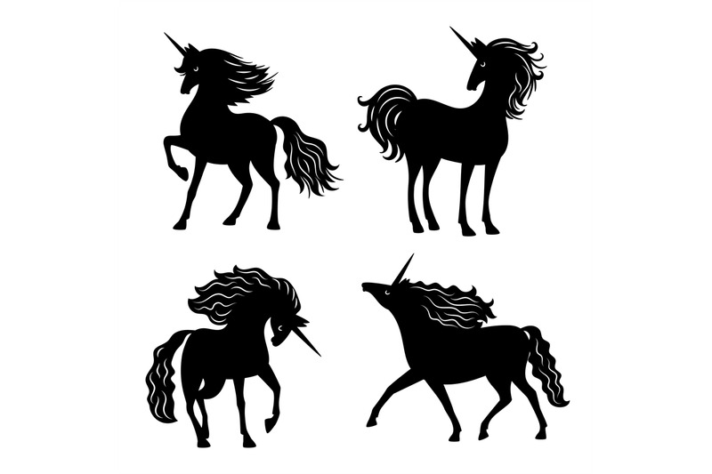 black-vector-unicorn-silhouettes-isolated-on-white-background