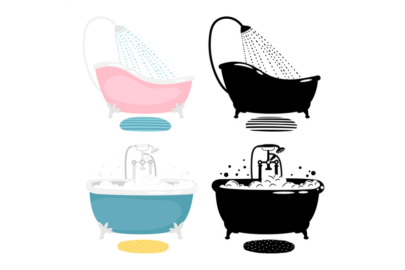 vector-bath-of-set-isolated-on-white-background