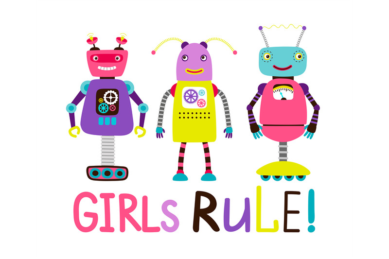 cute-robot-girls-t-shirt-design