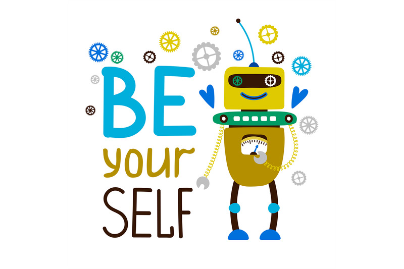 be-yourself-robot-t-shirt-design