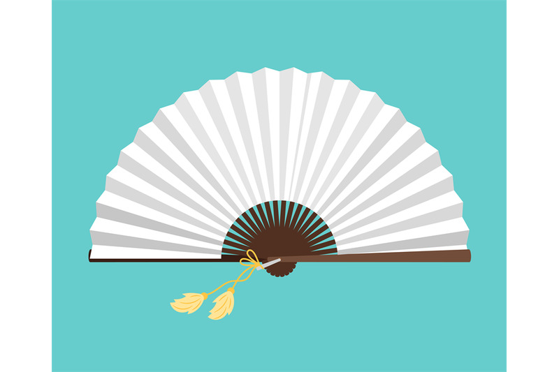 white-open-fan-isolated-on-background-vector