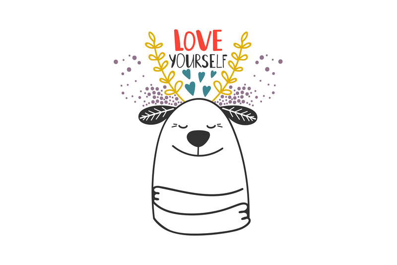 love-yourself-dog-card-template