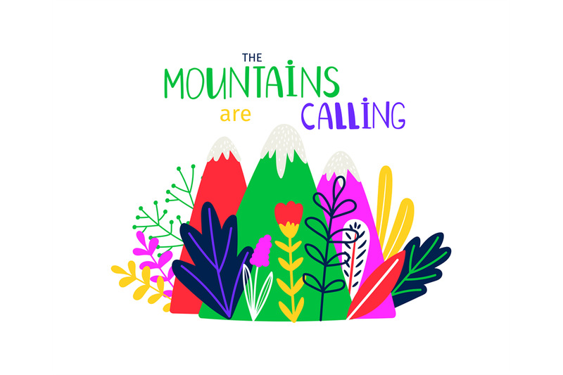 abstract-colored-mountain-t-shirt-design-mountains-calling
