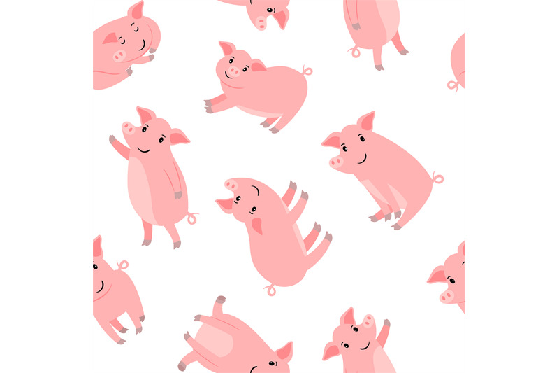 happy-cartoon-pink-pigs-pattern