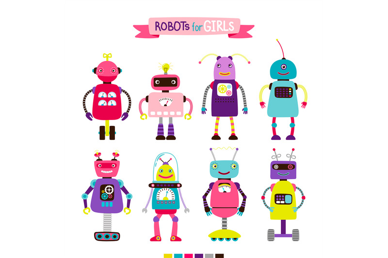 cartoon-robots-set-for-girls