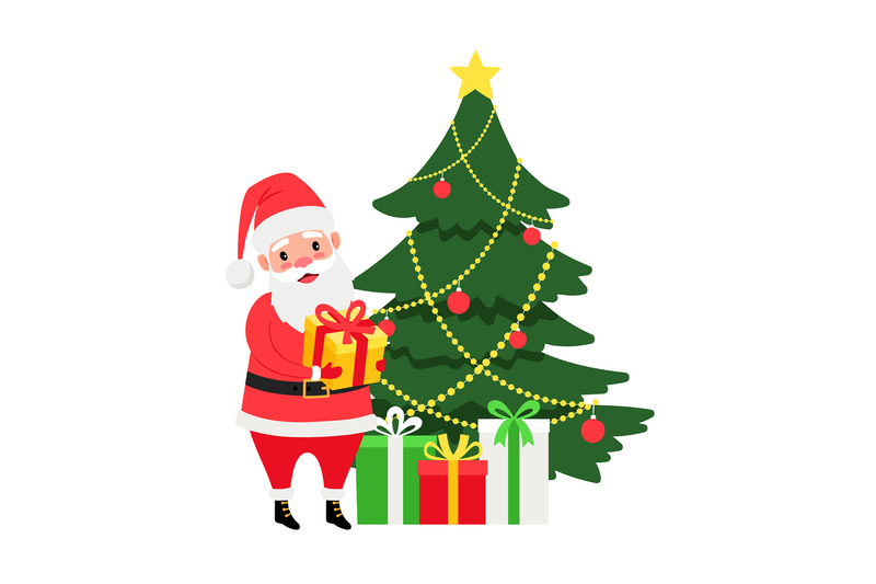 santa-and-christmas-tree