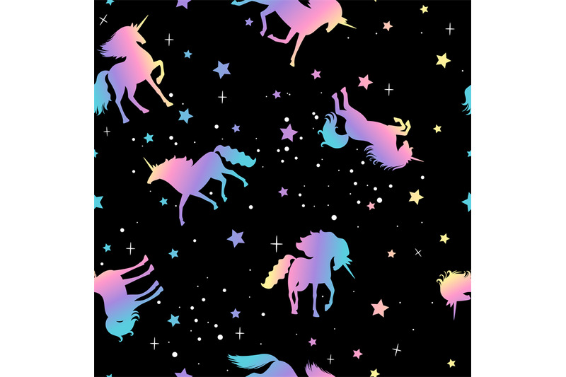 unicorn-and-star-silhouettes-pattern