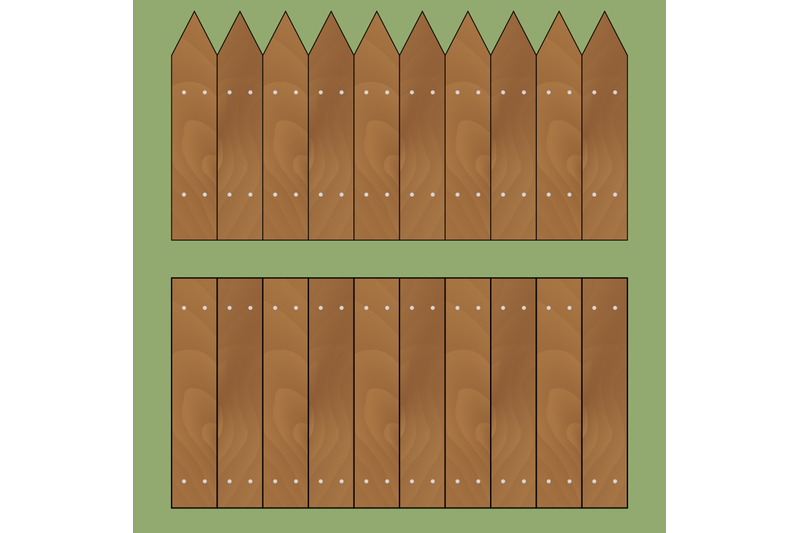 wooden-fence-set-vector