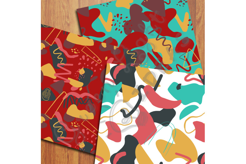 tribal-abstract-digital-papers-bold-trendy-geometric-patterns