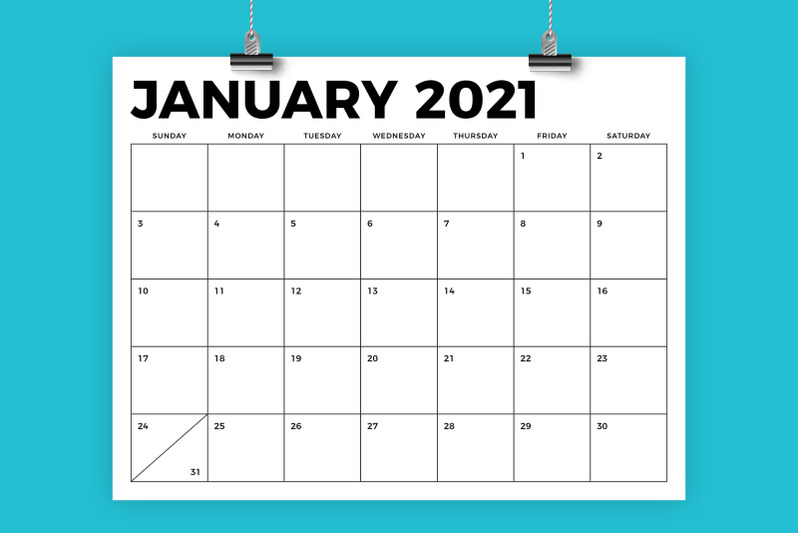 8.5 x 11 Inch Bold 2021 Calendar By Running With Foxes | TheHungryJPEG.com