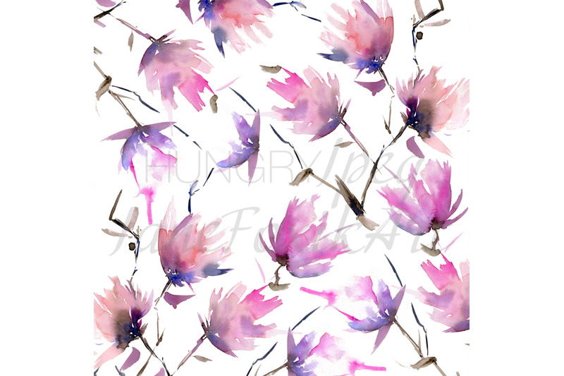 delicate-watercolor-pattern-with-painting-of-blossom-trees