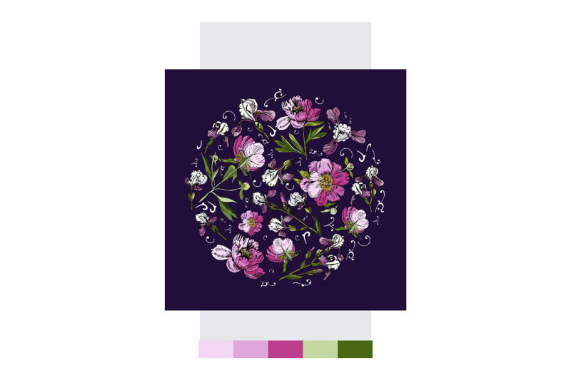 circle-template-with-hand-drawn-sketch-of-purple-iris-and-pink-peony
