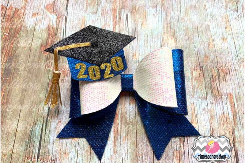 2020-graduation-cap-hair-bow-template-glitter-hair-bow-felt-bow