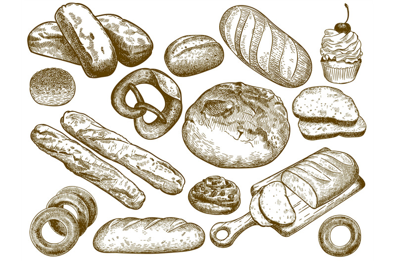 hand-drawn-fresh-bread-sesame-bun-pretzel-and-french-loaf-sketch-ba