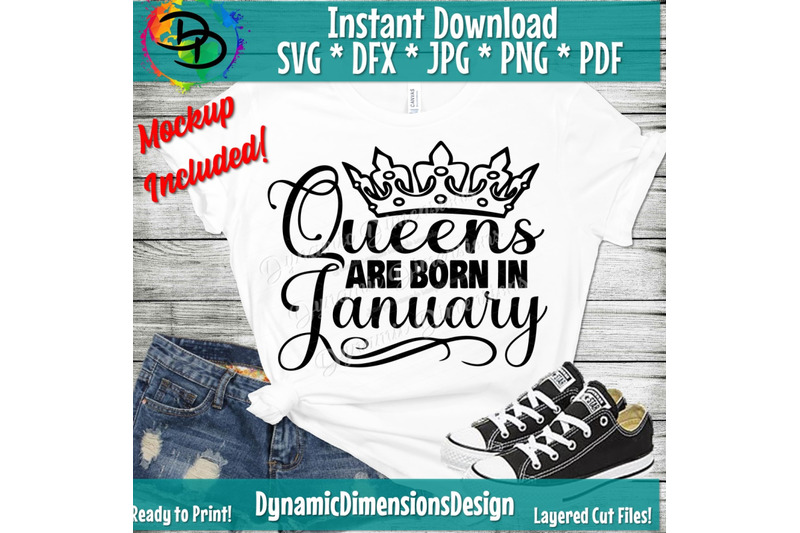 Download January girl svg, Queens are born svg, January birthday bday svg, Wome By Dynamic Dimensions ...