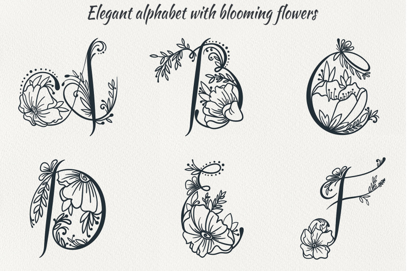 elegant-alphabet-with-blossom-flower